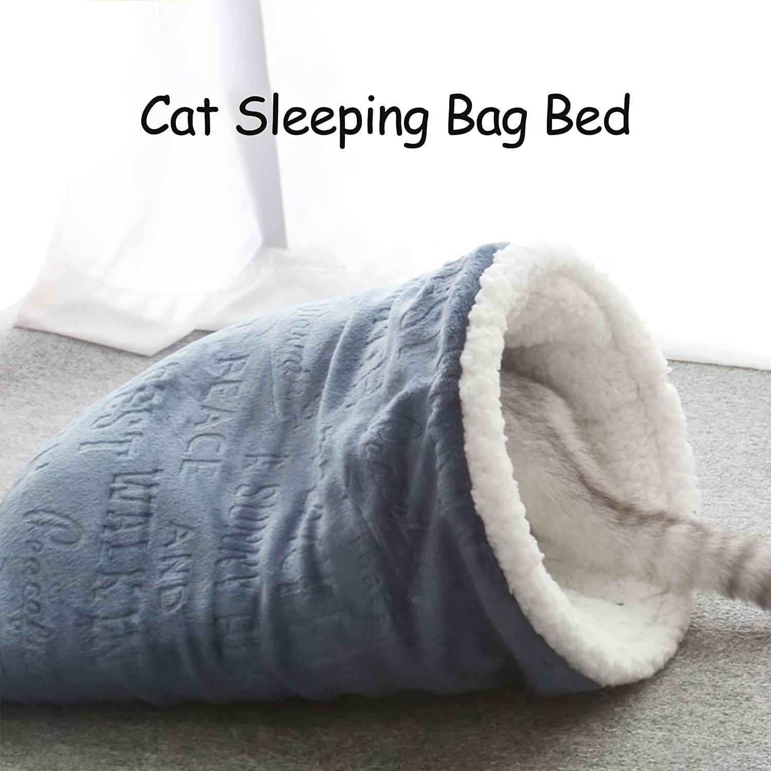 Soft Plush Cat Sleeping Bag Wrap Sack-3