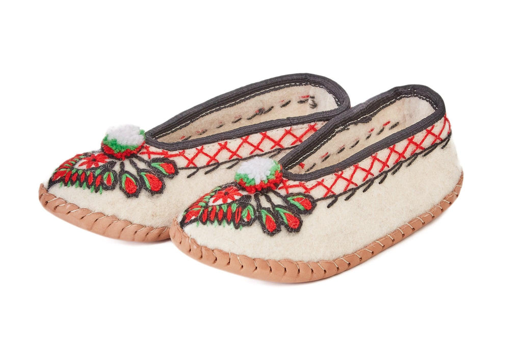 Adult Woolen Slippers (felt) with ornaments-0